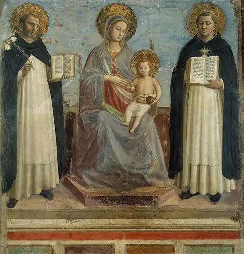 Early Renaissance: Madonna and Child with St Dominic and St Thomas Aquinas by Fra Angelico (c. 1435)