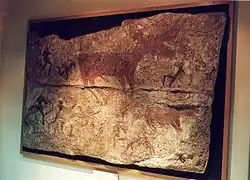 Fragment of a mural from Çatal Höyük. Museum of Anatolian Civilizations, Ankara.
