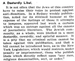 Short article on Australian antisemitism (1921)