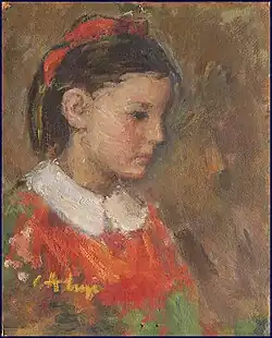 Antonina (about 1956), oil on cardboard, 42&nbsp;x&nbsp;33.5&nbsp;cm, Nice, France, Musée des Beaux-Arts