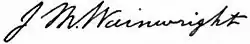 Jonathan Mayhew Wainwright I's signature