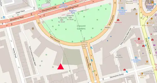 digital map of London illustrating the approximate location of the ice well