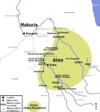 A map showing the extent of Alodia in the 10th /
