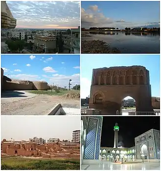 Raqqa skyline&nbsp;• The Euphrates Raqqa city walls &nbsp;• Baghdad gate Qasr al-Banat Castle&nbsp;• Uwais al-Qarni Mosque