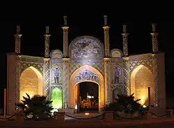 Historical entrance to the Semnan Citadel at&nbsp;night