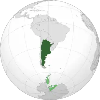 Location of Argentina
