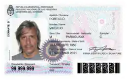 Virgilio Portillo Argentine ID Specimen