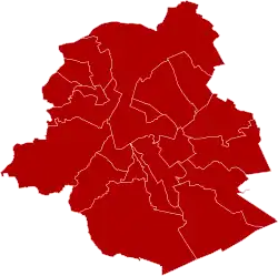 Location of the arrondissement in Belgium