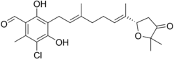 Structural formula of ascofuranone