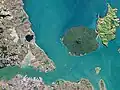 Satellite view of Rangitoto Channel