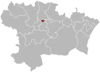 Situation of the canton of Carcassonne-1 in the department of Aude
