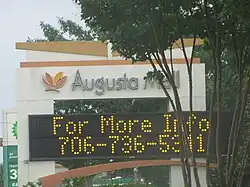 Sign off Wrightsboro Road in Augusta, Georgia for the Augusta Mall.