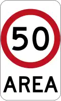 (R4-10) 50&nbsp;km/h Speed Limit Zone Area