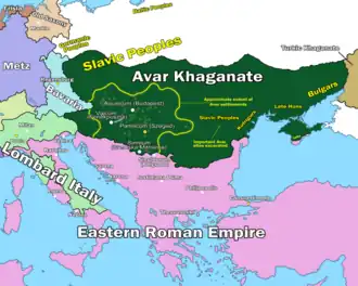 The Avar Khaganate and surroundings c. 602.