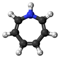 Ball-and-stick model of the Azepine molecule