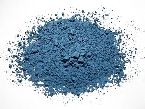 Ground azurite for use as a pigment