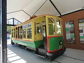 The restored B15 Tram, built in 1899, on display in South Perth
