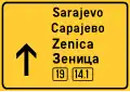 Signpost for secondary road