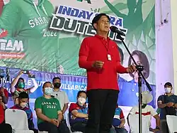 Marcos during a campaign rally in Meycauayan, Bulacan