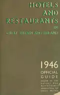 1946 cover of Official Guide of British Hotels with all signs of post-war austerity