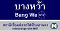 Bang Wa station sign (BTS) after the opening of MRT