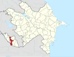 Map of Azerbaijan showing Babek District