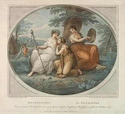 The Bacchantines (1786) Francesco Bartolozzi after Angelica Kauffman. Hermitage Museum