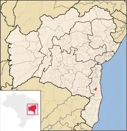 Location of Arataca in Bahia
