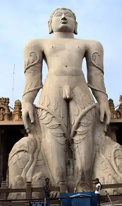 The iconic 57&nbsp;ft high monolithic Statue of Gommateshwara, Shravanabelagola, 10th Century