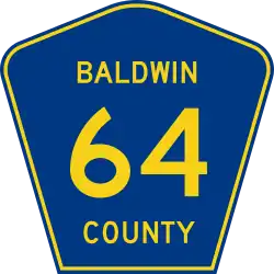 Baldwin County Road 64 route marker