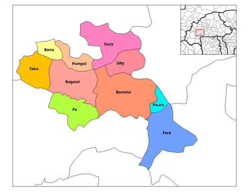Fara Department location in the province