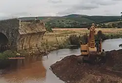 Ballyward Bridge, Manor Kilbride being demolished after Hurricane Charley damage