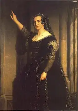 Mrs. Schodel in the Role of Elisabeth Szilágyi, Miklós Barabás, 1852