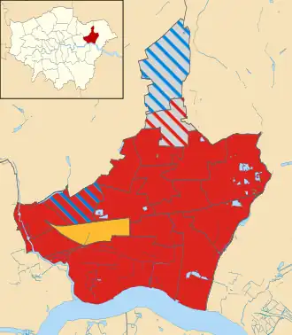 Barking and Dagenham 2002 results map