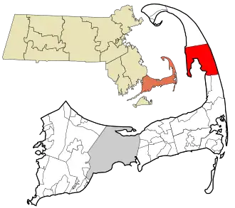 Location in Barnstable County and the state of Massachusetts.