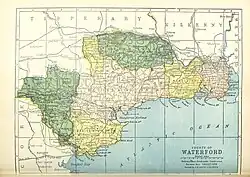 Map of the baronies in County Waterford