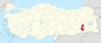 Location of Batman Province in Turkey