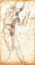 Study for the standing figure third from the right