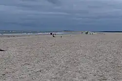 Photo of the beach at Nairn, mainly a large stretch of white sand