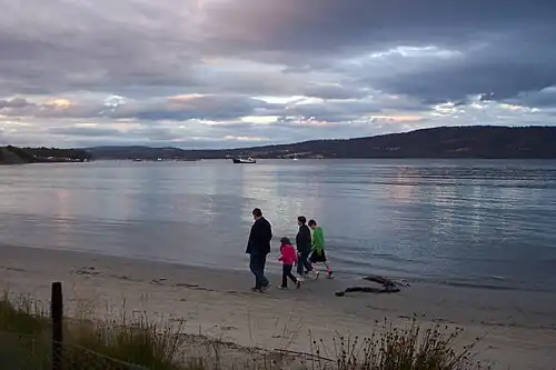 Snug Beach at dusk, c. 2005.