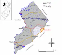Map of Beattystown CDP in Warren County