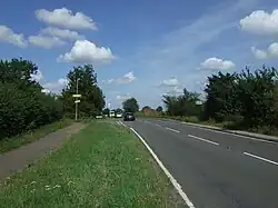 Image showing Bedford Road (A600) between Hitchin and Shefford; single lane each way with fields either side.