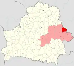 Location of Mstsislaw district