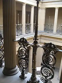 Neoclassical rinceaux railing in the Belsay Hall, Belsay, Northumberland, the UK, by Sir Charles Monck, 1810-1817