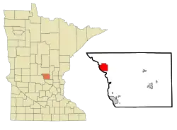 Location of Rice within Benton County and state of Minnesota
