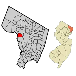 Location of Glen Rock in Bergen County highlighted in red (left). Inset map: Location of Bergen County in New Jersey highlighted in orange (right). Interactive map of Glen Rock, New Jersey