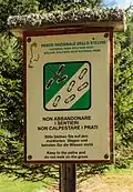 Information about the Stelvio National Park on the fragile environment around lago Covel.