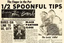The newspaper's headline reads "1/2 Spoonful Tips", with the subheading "The Finger in the Pot" alongside a picture of Yanovsky and Boone".