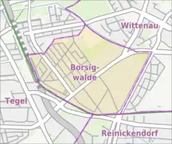 Road map of Borsigwalde