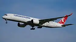 An Airbus A350 of Turkish Airlines